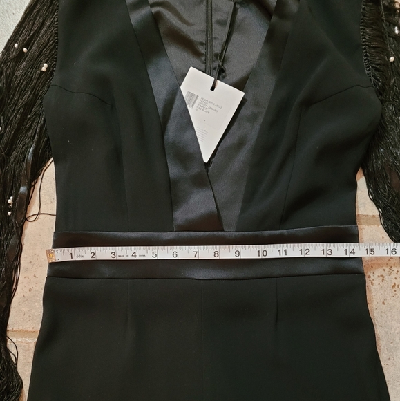 Galvan London Womens Infinity Embellished Mixed Media Black Jumpsuit - Picture 12 of 16